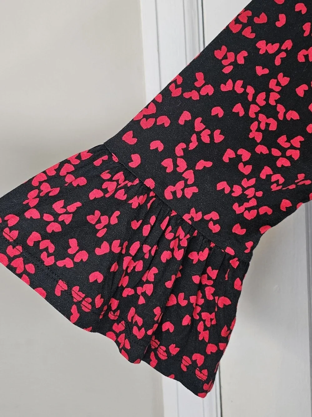 Michael Kors Heart Print Top with Ruffle Sleeves